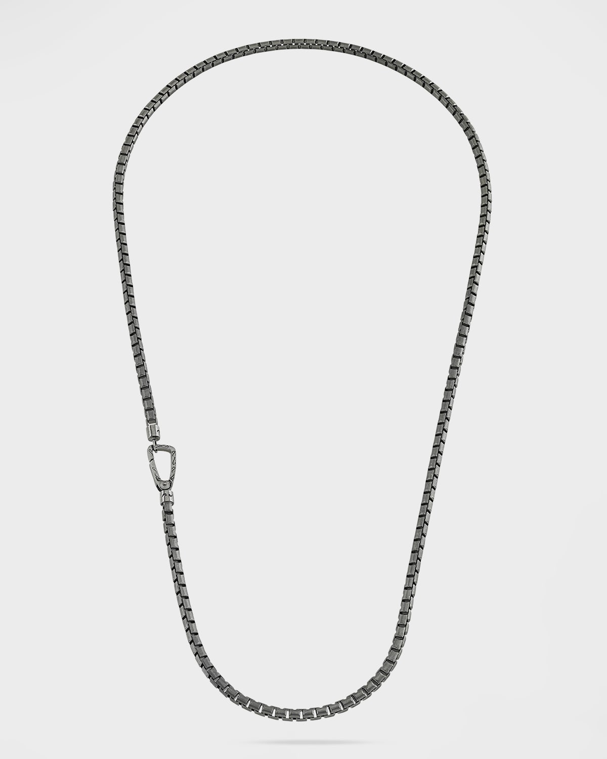 Marco Dal Maso Carved Tubular Oxidized Silver Necklace, 24"l