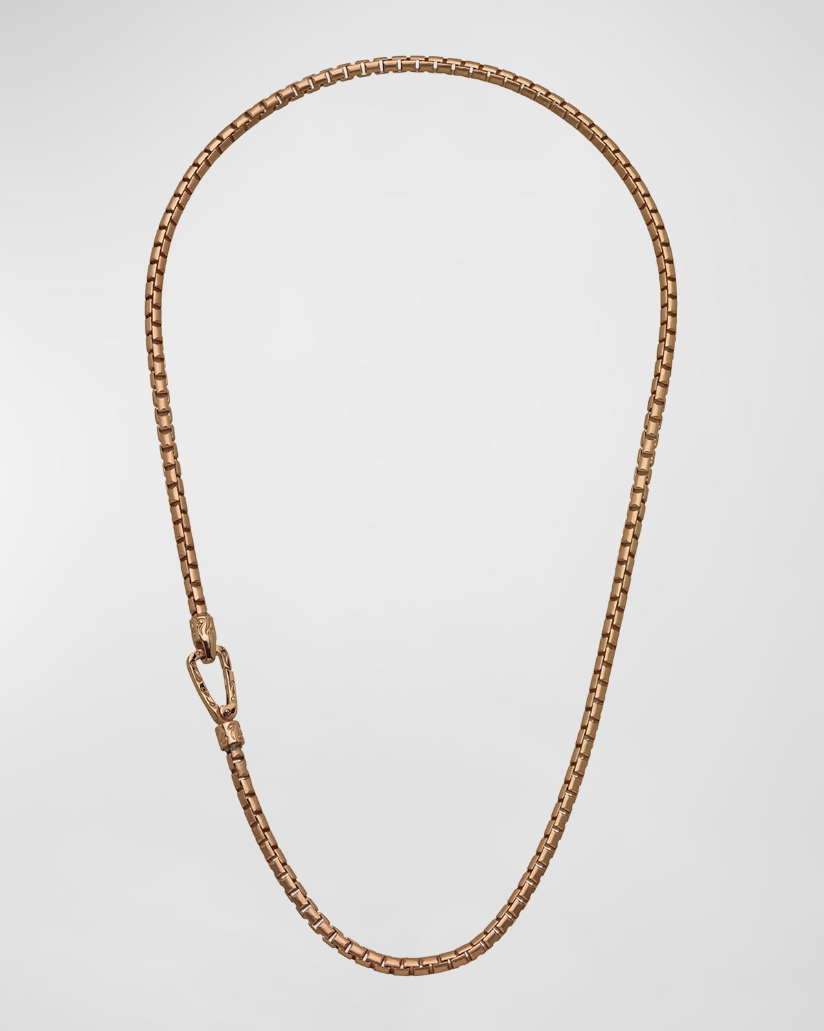 Marco Dal Maso Carved Tubular Rose Gold Plated Silver Necklace With Matte Chain And Polished Clasp, 24"l