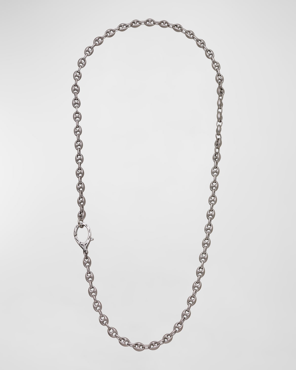 Marco Dal Maso Marine Silver Necklace In Matte Chain And Polished Clasp, 22"l