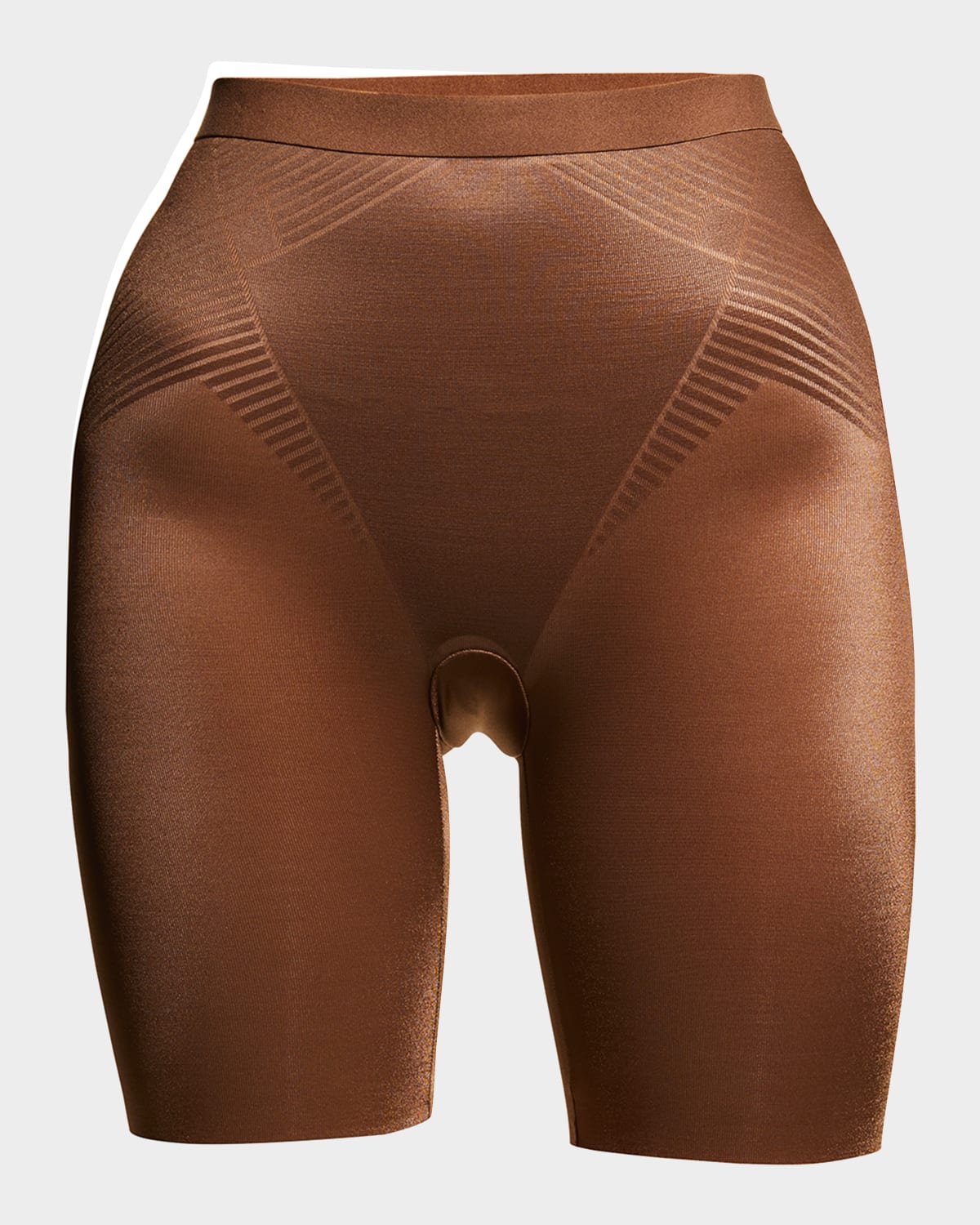 Spanx Shape Invisible Mid-thigh Shorts In Brown