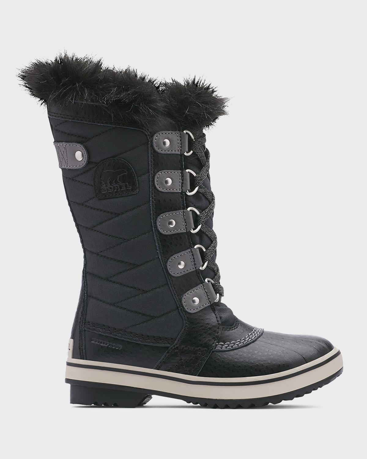Shop Sorel Kid's Tofino Ii Tall Hiking Boots With Faux Fur-trim, Baby/kids In Black Quarry