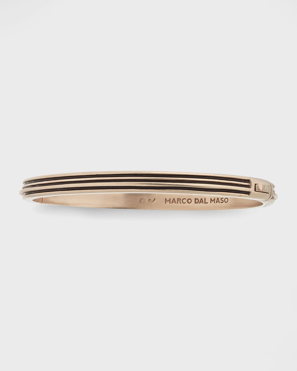 Marco Dal Maso 18K Rose Gold Matte Plated Silver Cuff with Brown Enamel