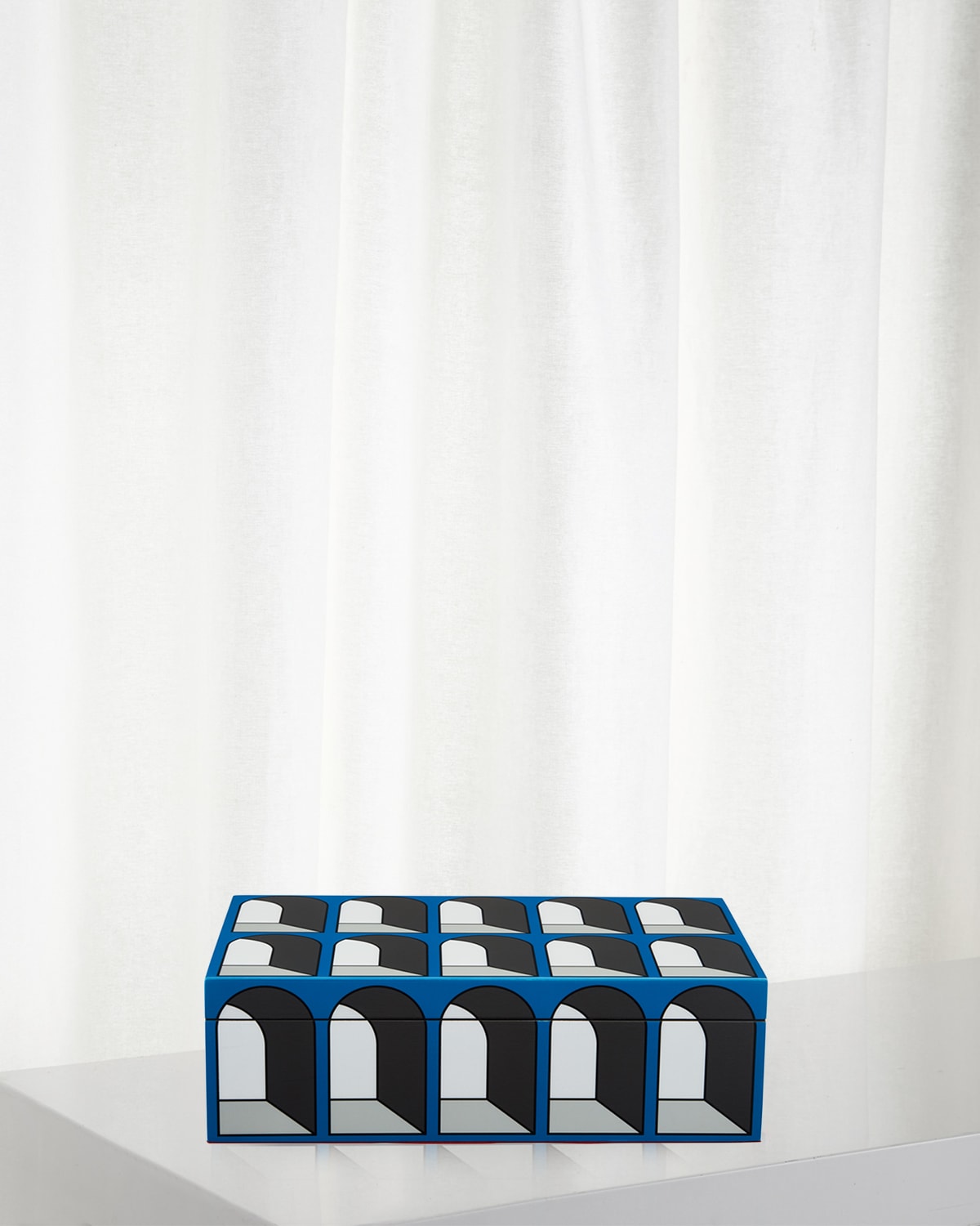 Jonathan Adler Arcade Lacquered Box, Medium In Blue