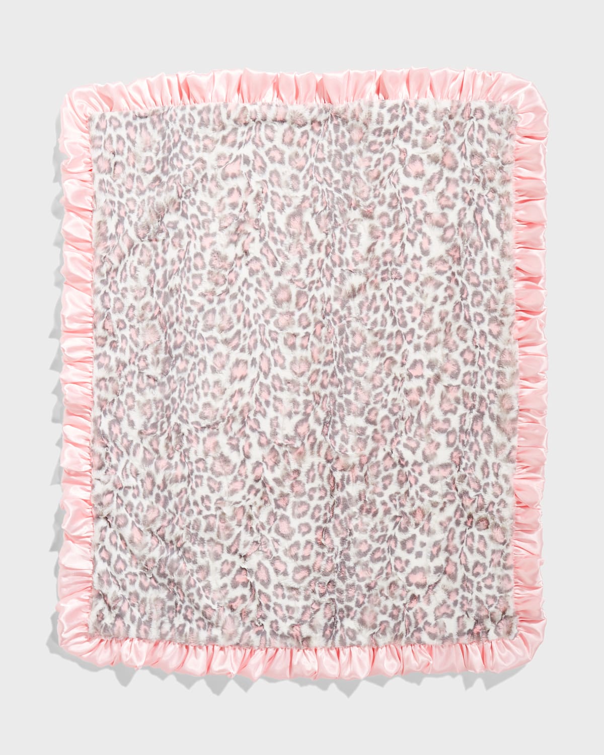 Boogie Baby Kids Leopard print Satin Baby Blanket In Pink Leopard ModeSens