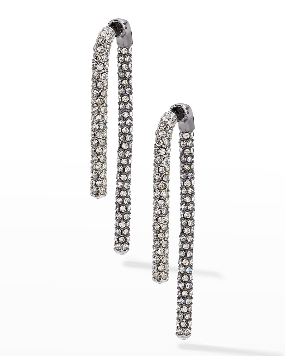 Celeste Pave Crystal and Silver Earrings