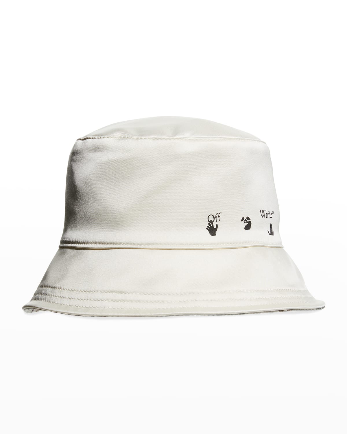 OFF-WHITE Blur Logo Bucket Hat Bone White