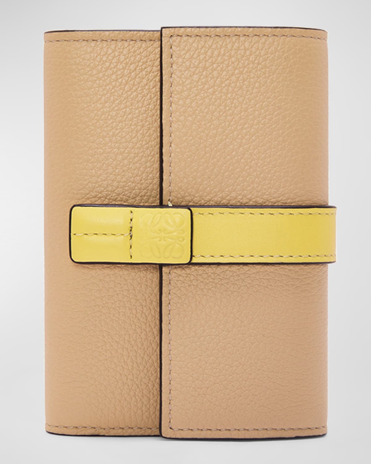 Loewe Small Trifold Flap Leather Wallet In 8696 Butter