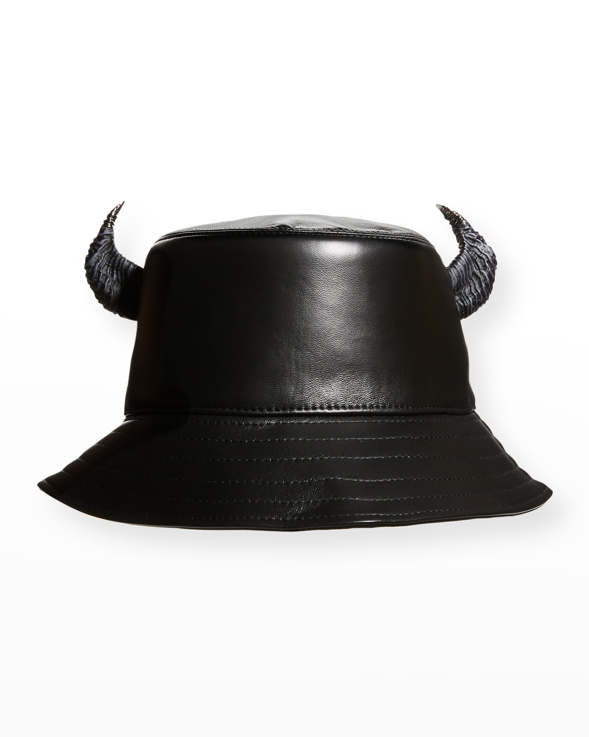 Givenchy Men's Leather Bucket Hat W/ Horns In Black