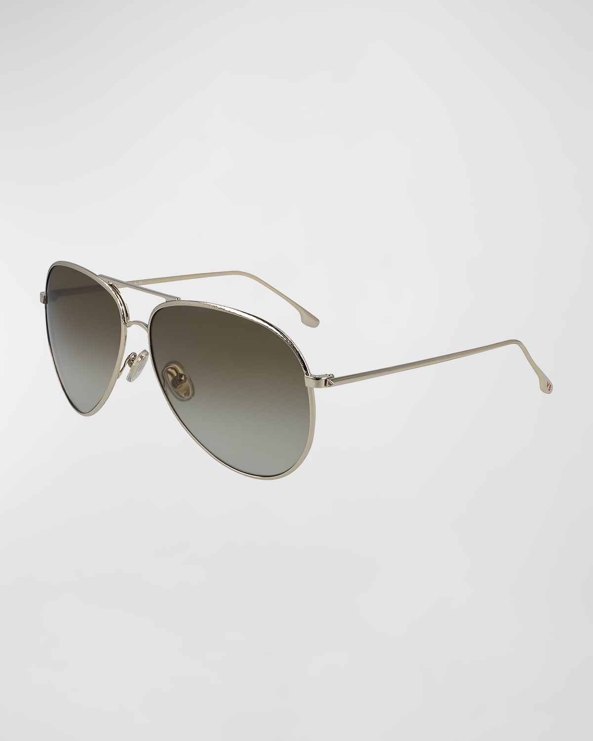 Victoria Beckham Khaki Aviator Ladies Sunglasses Vb203s 701 62 In Beige,gold Tone