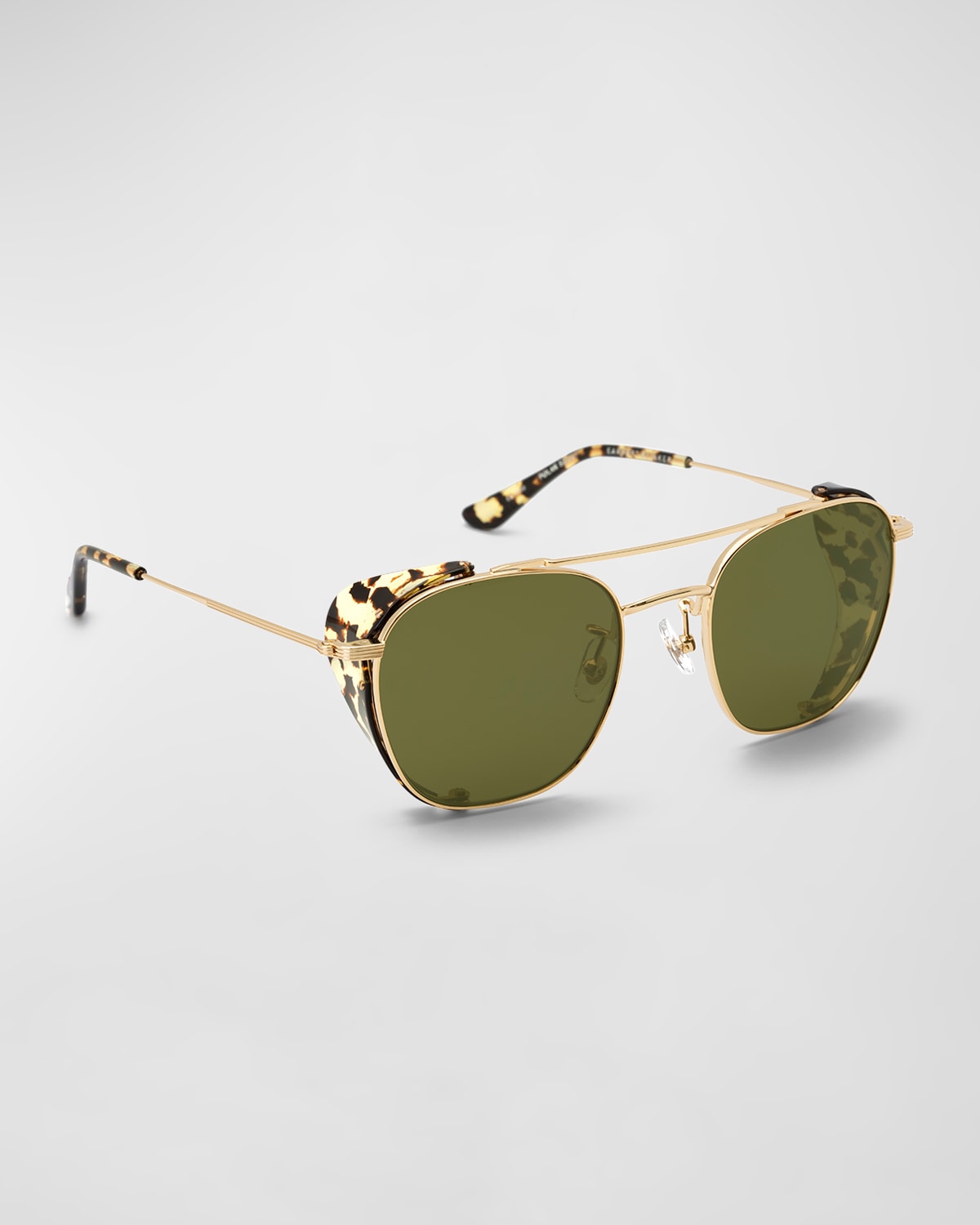 Krewe Earhart Blinker Metal Aviator Sunglasses W/ Side Shields In Zulu Polar