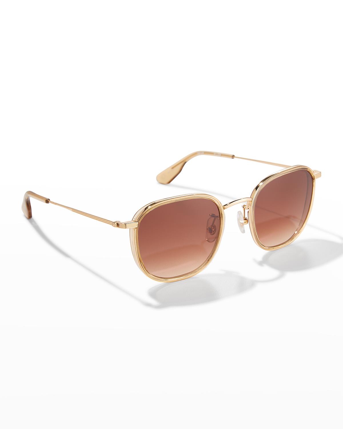 Krewe Hyde Classic Square Metal/acetate Sunglasses In Sweet 