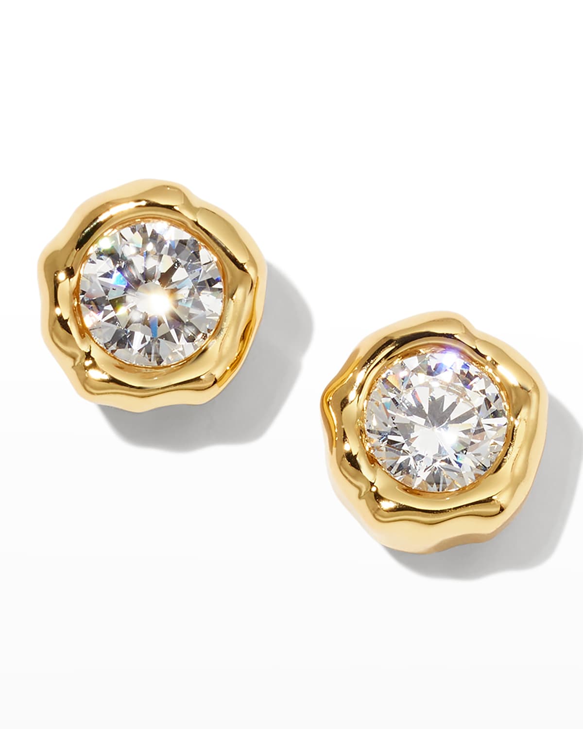 Asterales Molten Bezel Stud Earrings