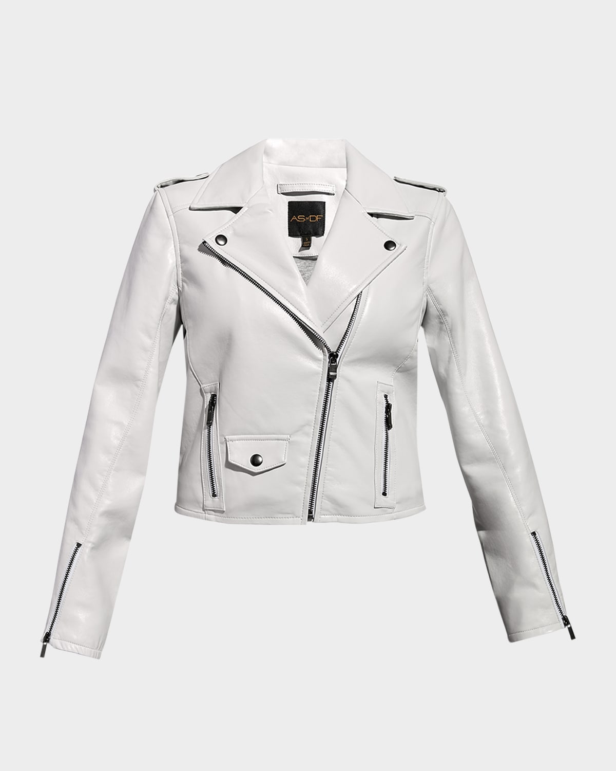 As By Df Cult Recycled Leather Fitted Jacket In White