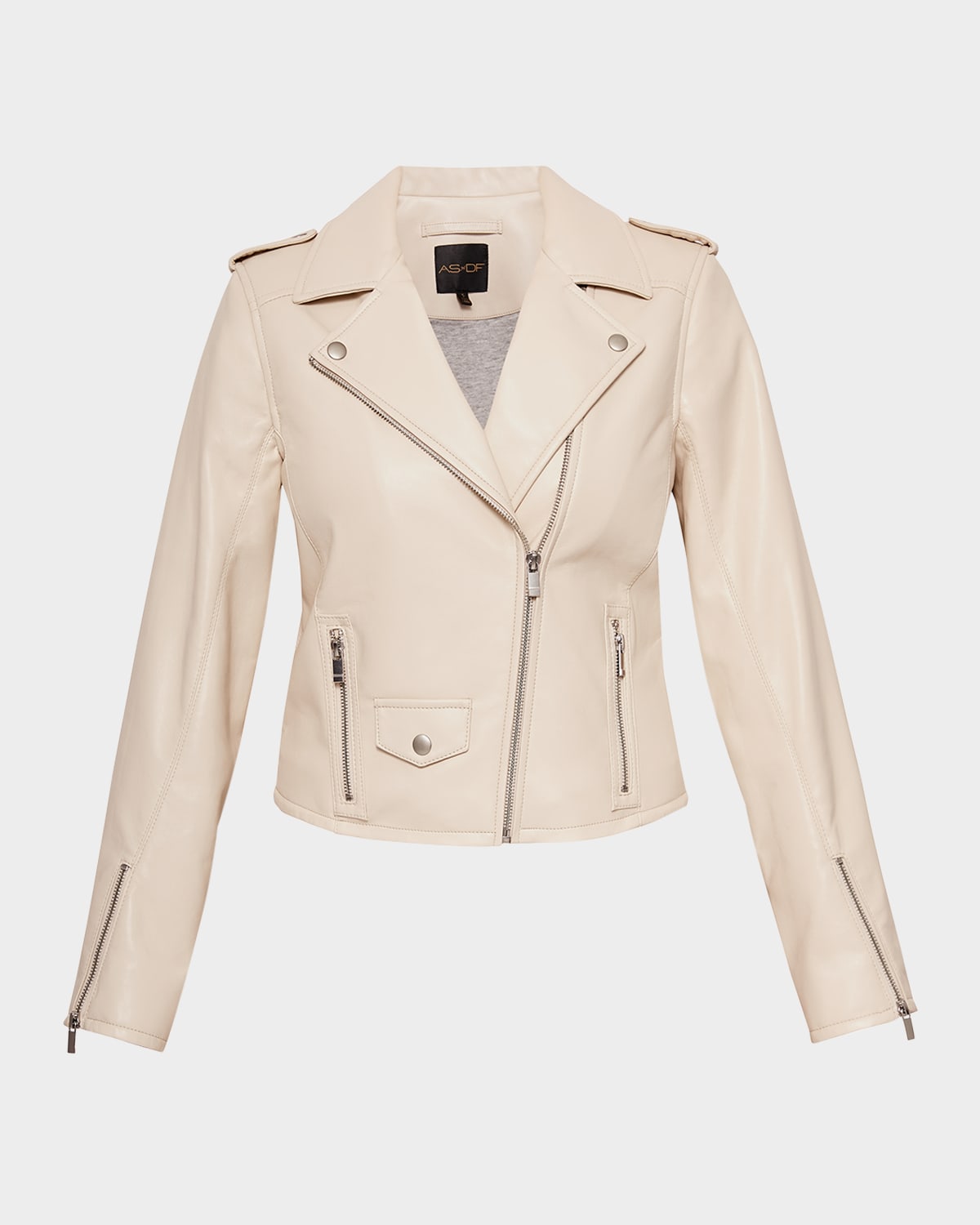 As By Df Cult Recycled Leather Fitted Jacket In Sand