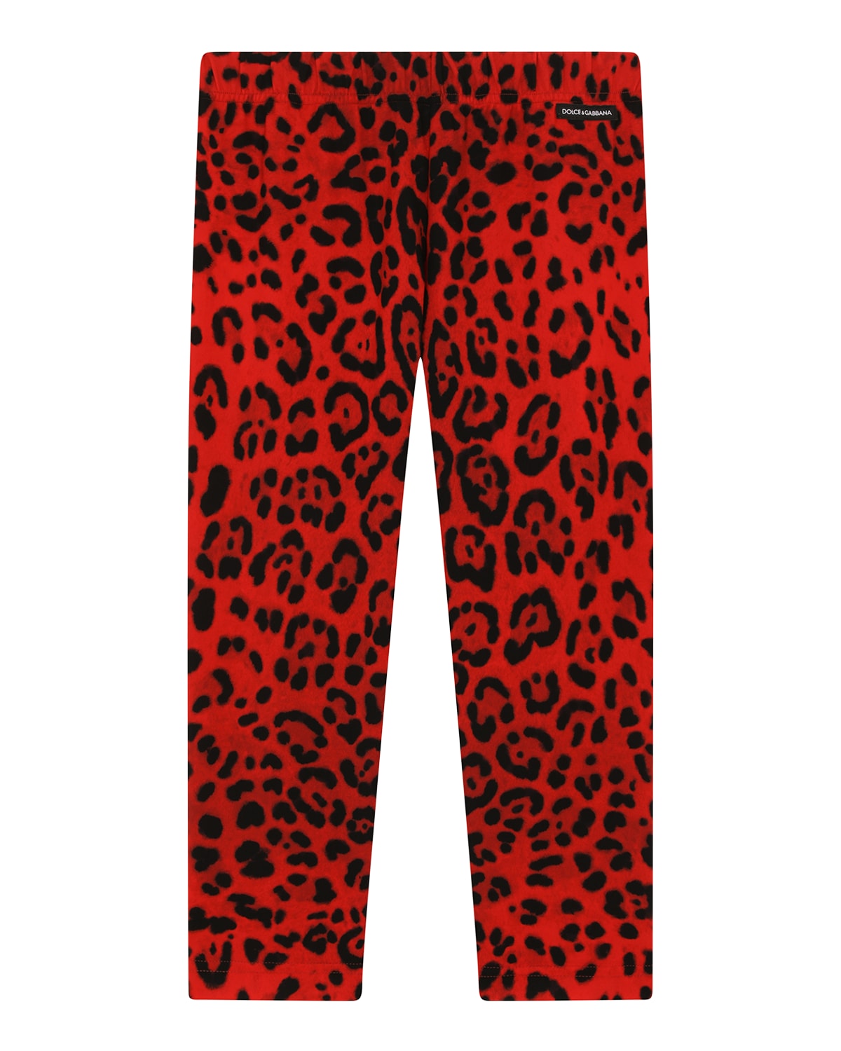 Girl's Cheetah-Print Stretch Cotton Leggings, Size 8-12