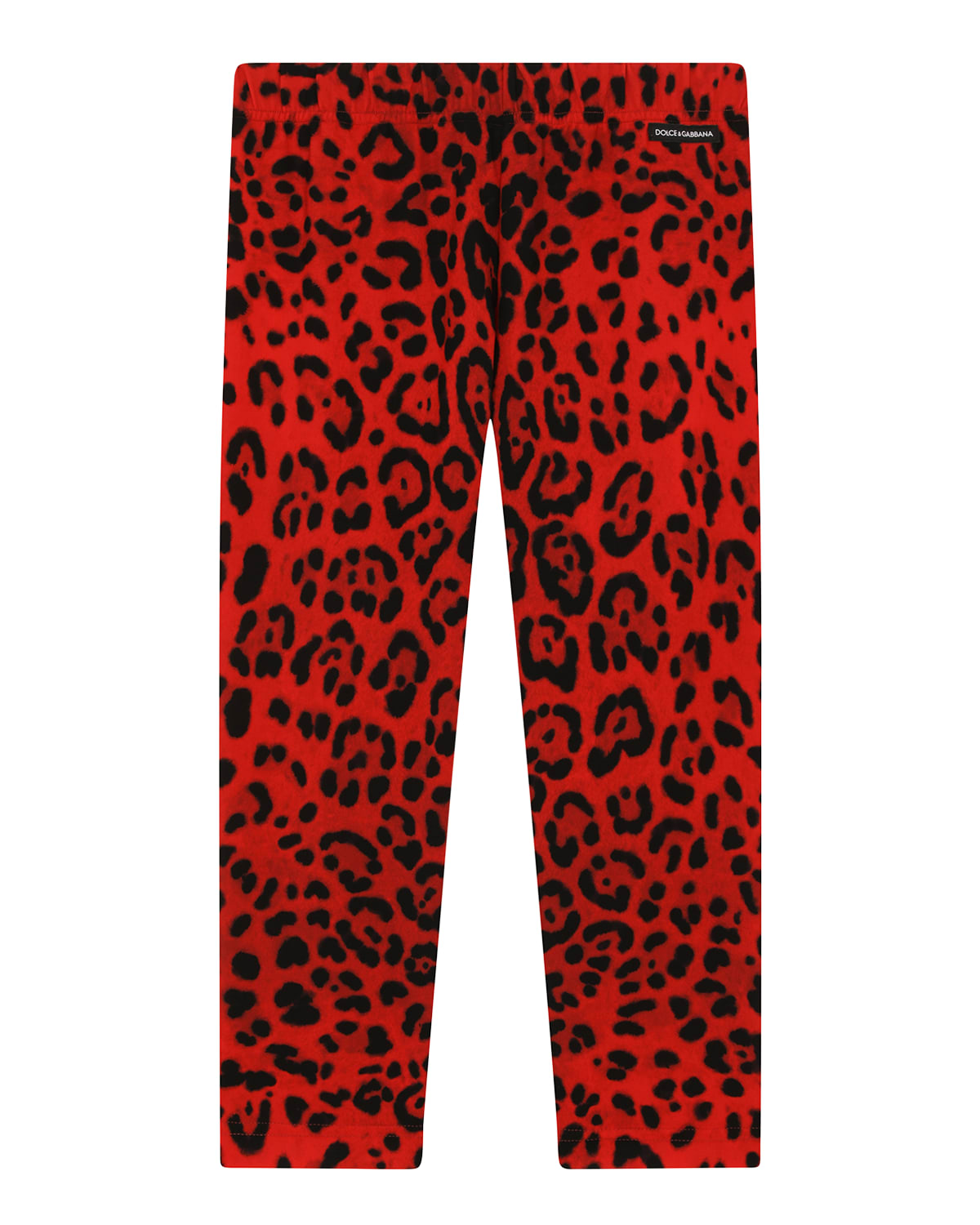 Girl's Cheetah-Print Stretch Cotton Leggings, Size 4-6