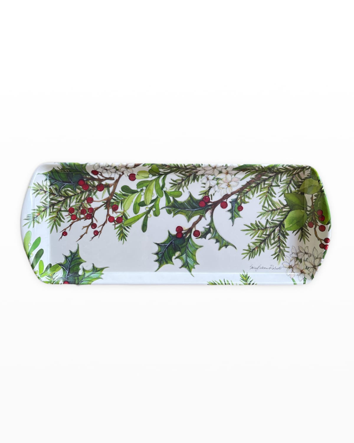 Shop Bamboo Table Balsam/berries Loaf Tray In Red And Green