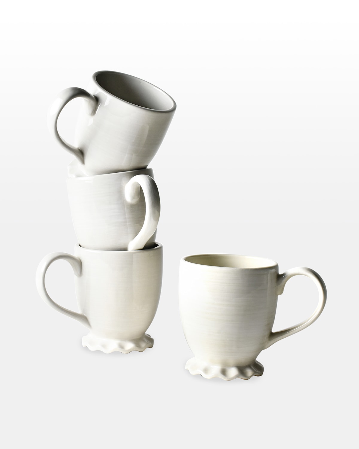Shop Coton Colors Signature White Ruffle Mugs, Set Of 4