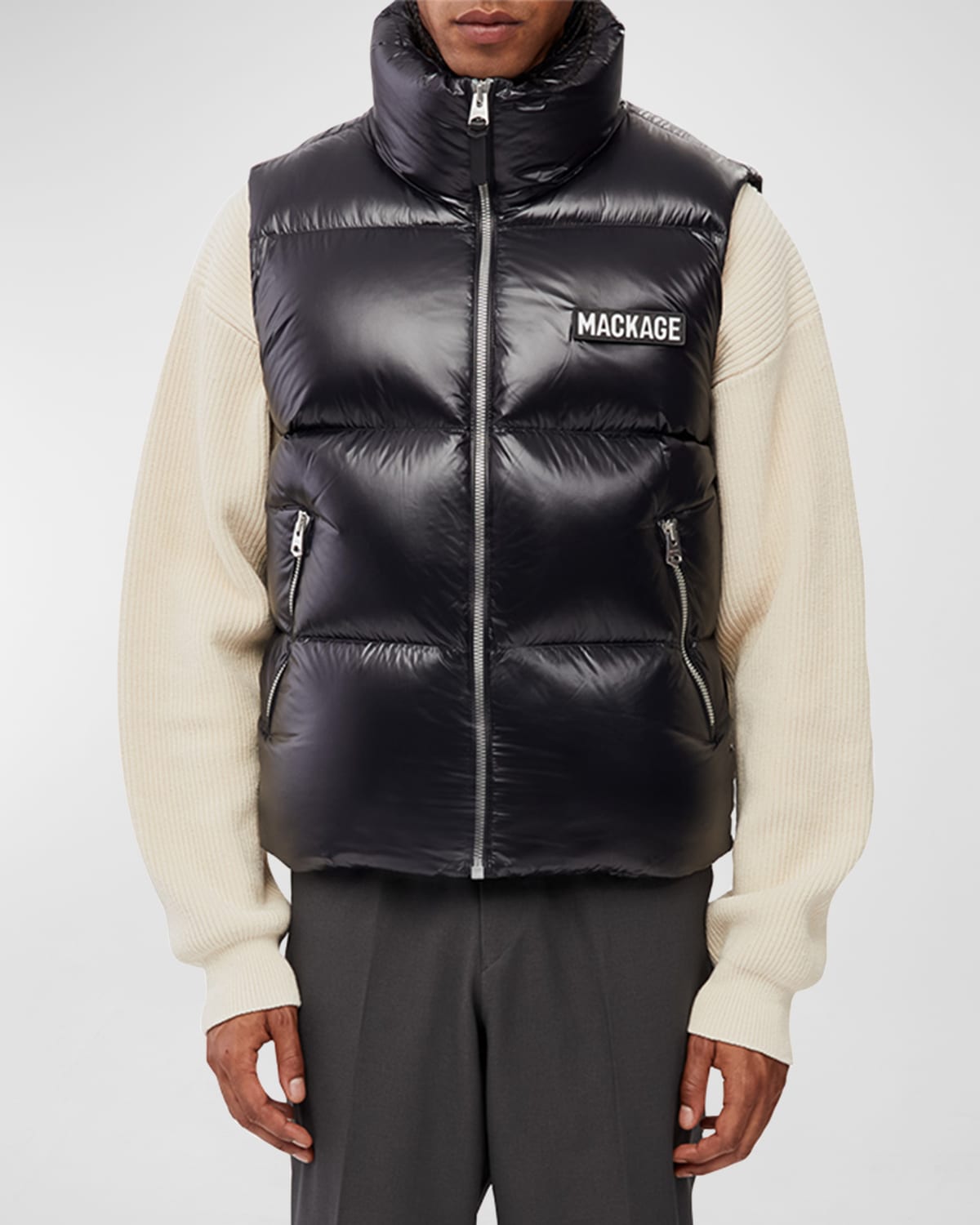 Shop Mackage Men's Kane Down Puffer Vest In Black