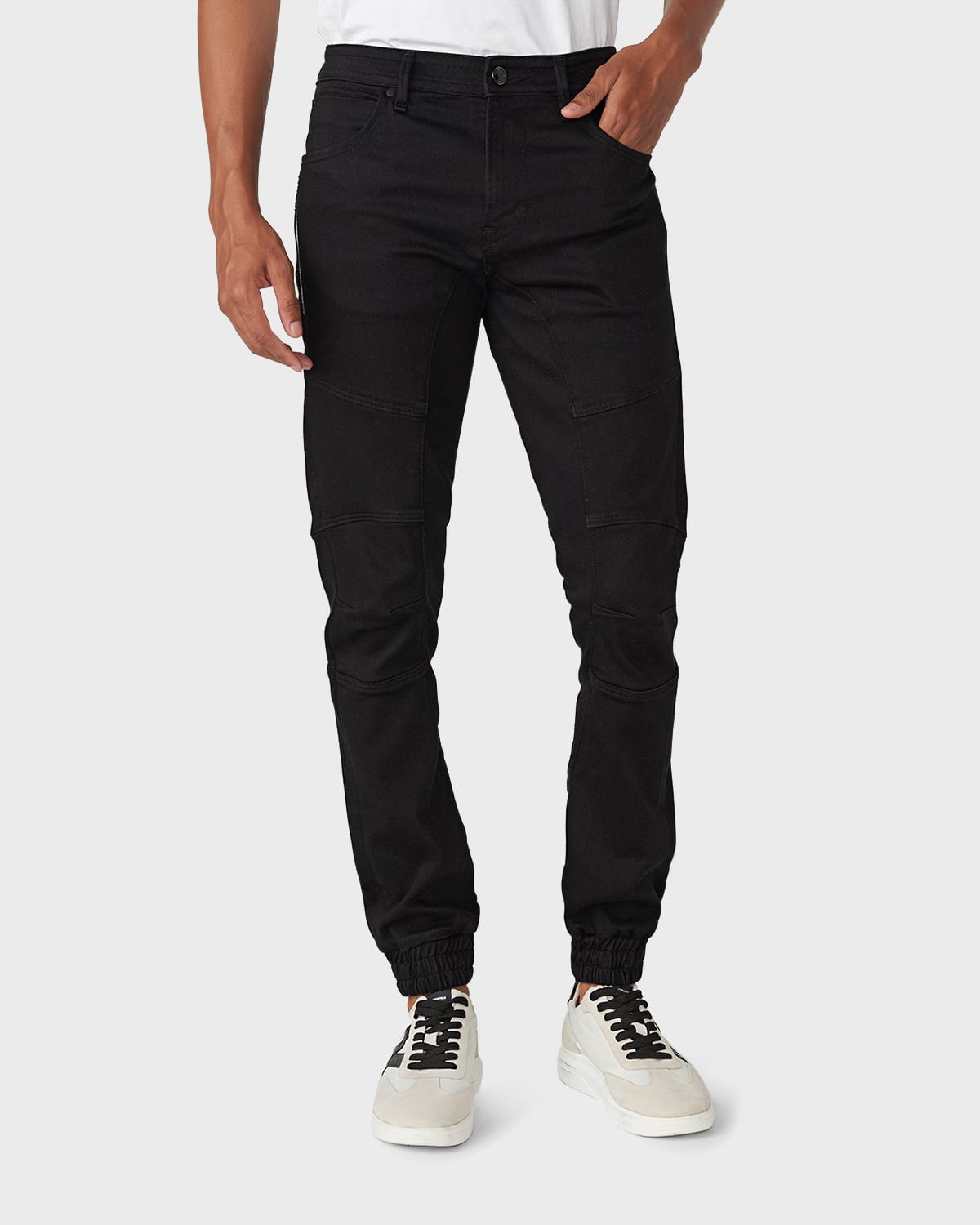 Shop Karl Lagerfeld Men's Denim Moto Jogger Pants In Black