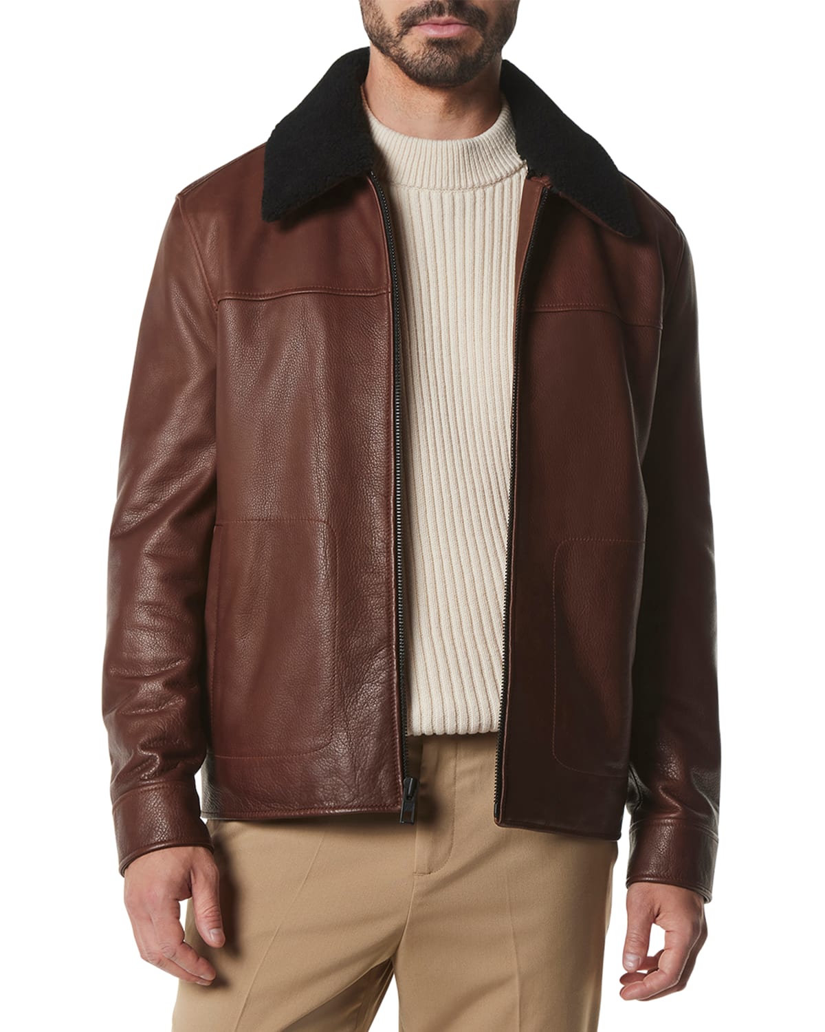 Andrew Marc Men's Truxton Leather/Shearling Jacket