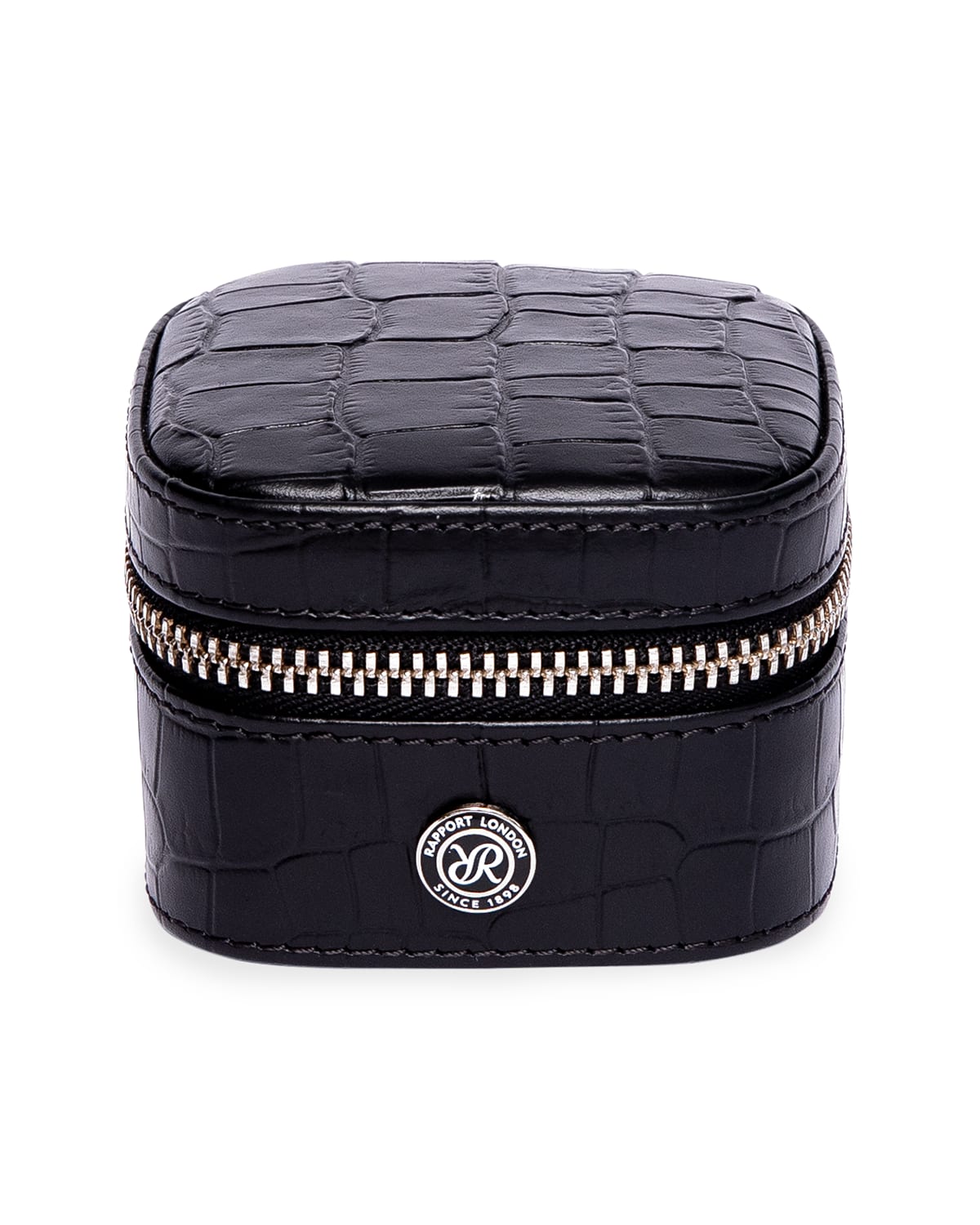 Rapport Stud Box In Black Leather