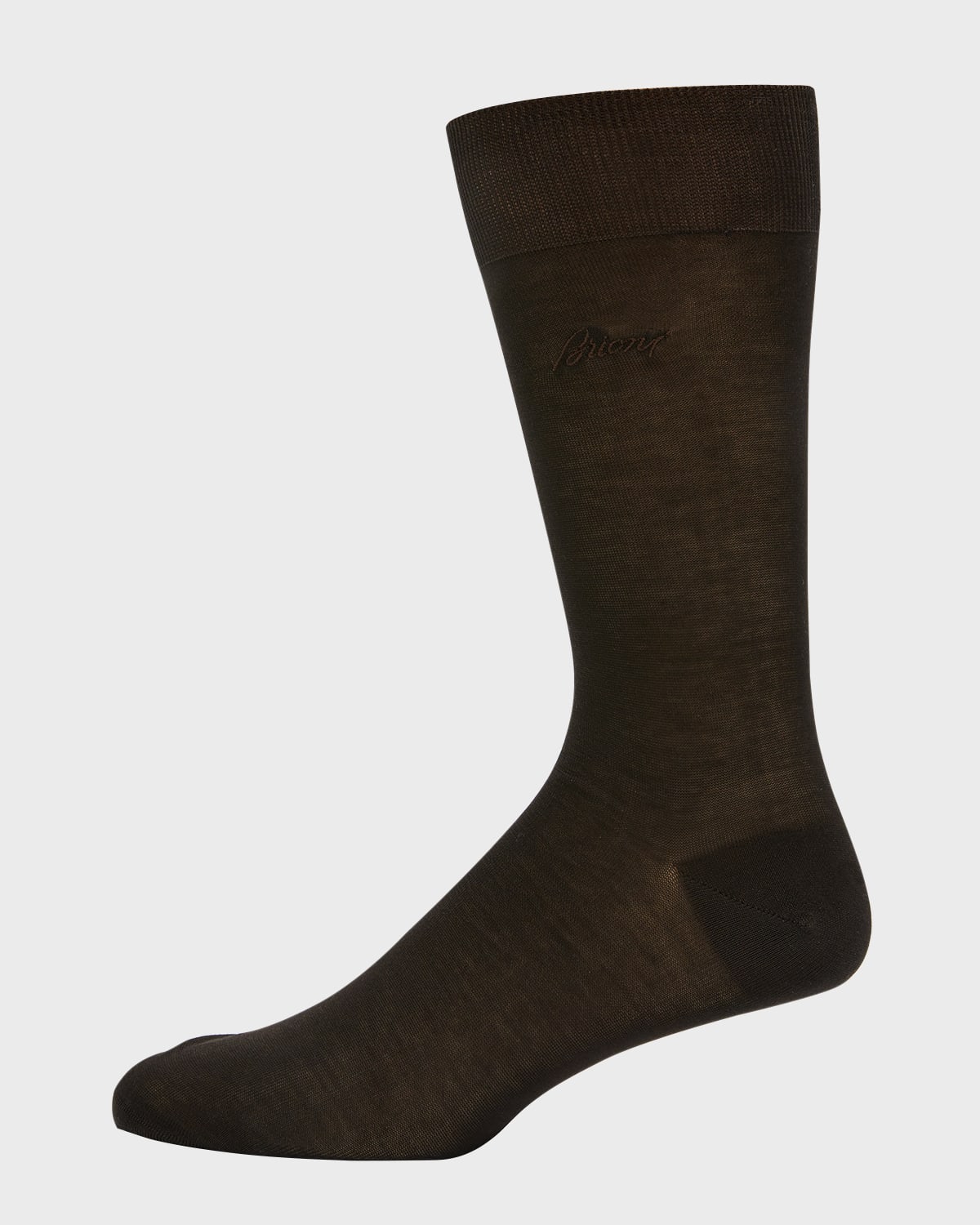Brioni Men's Solid Crew Socks In Brown