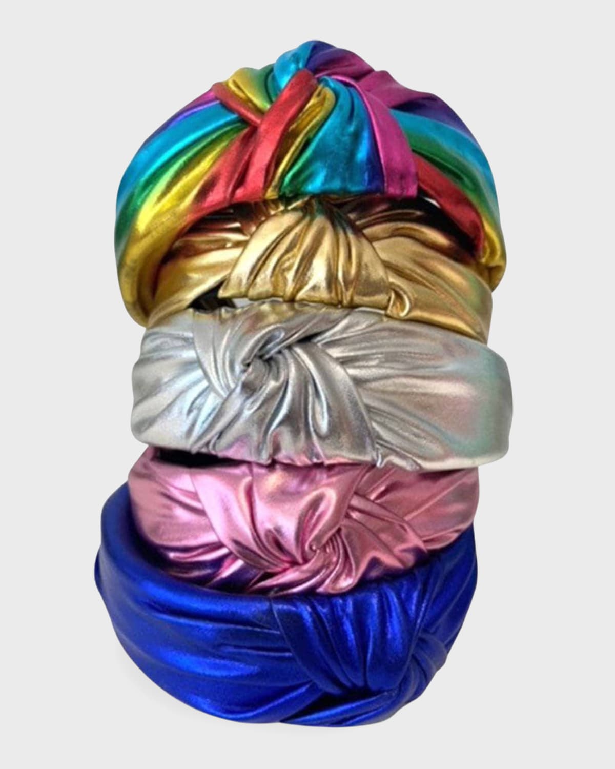 Lola + The Boys Kids' Girl's Metallic Turban Headband In Multi