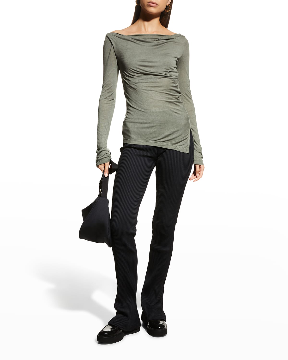 Ruched Long-Sleeve Top