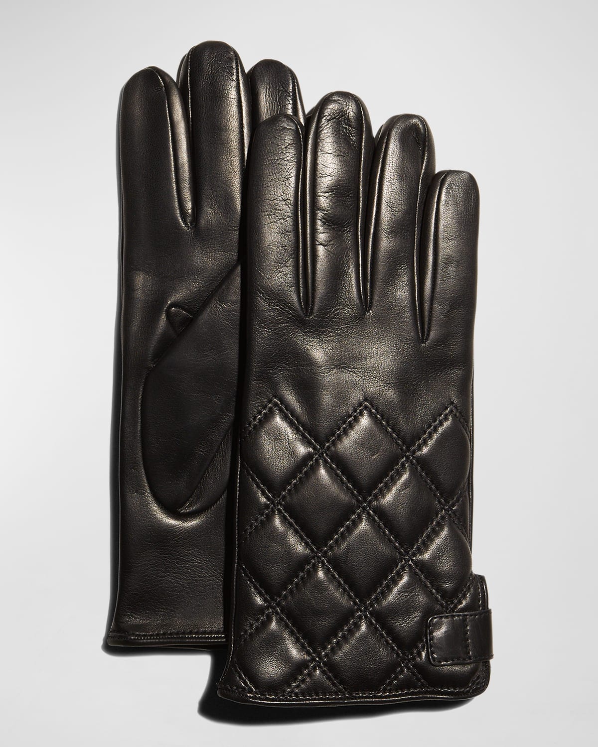 Guanti Giglio Fiorentino Men's Quilted Napa Snap Gloves With Cashmere Lining In Brown