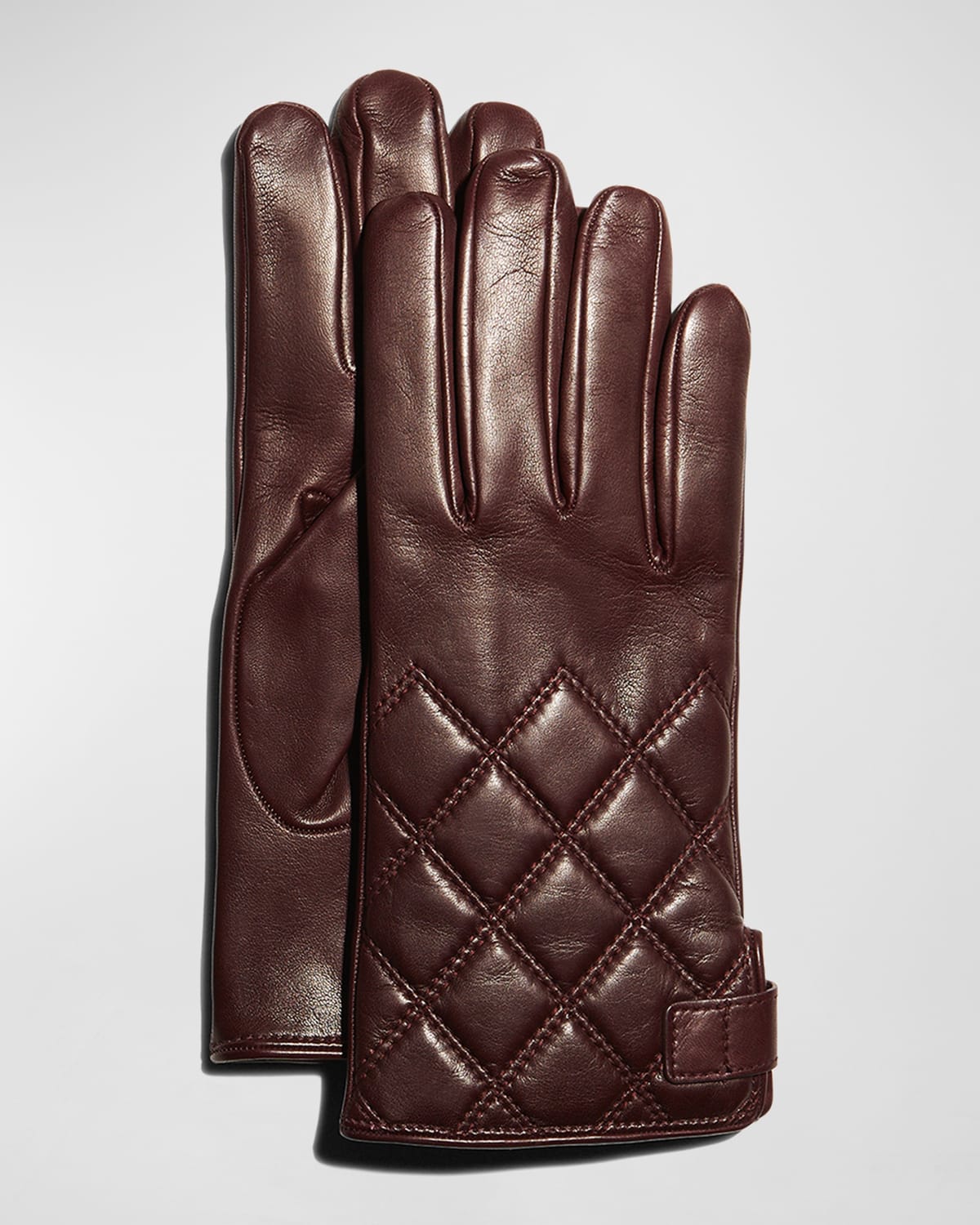 Guanti Giglio Fiorentino Men's Quilted Napa Snap Gloves With Cashmere Lining In Black
