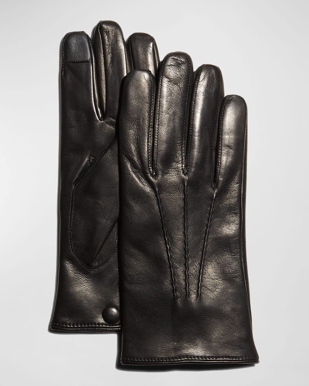 Guanti Giglio Fiorentino Men's Napa Snap Touchscreen Gloves In Black