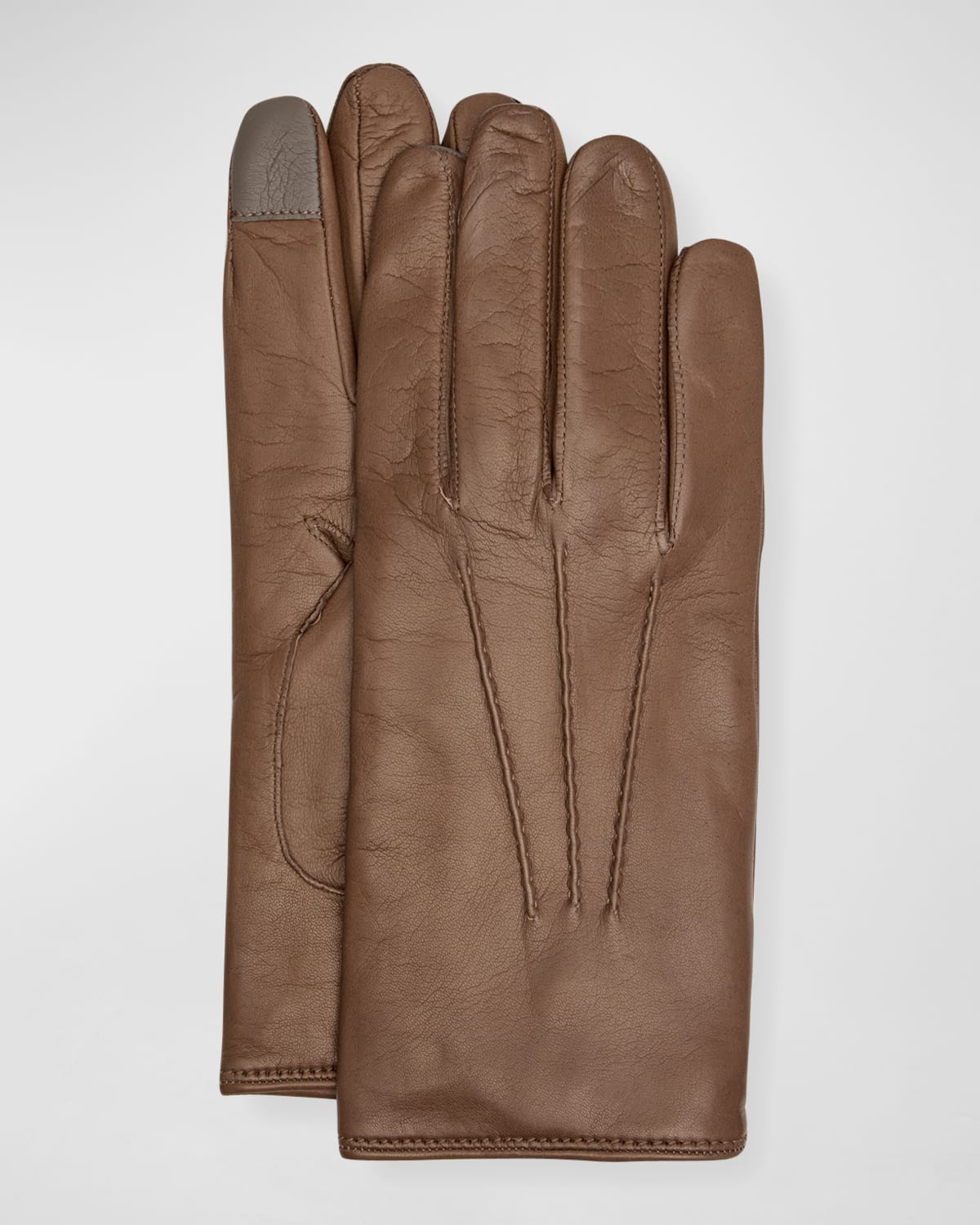 Guanti Giglio Fiorentino Men's Napa Snap Touchscreen Gloves In Light Brown