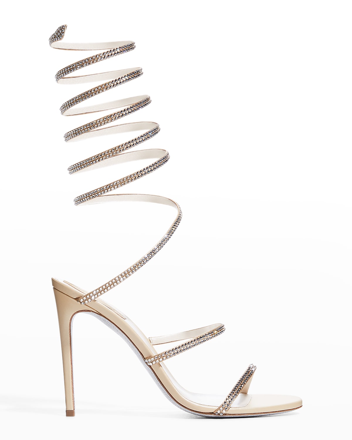Crystal Snake Ankle-Wrap Sandals