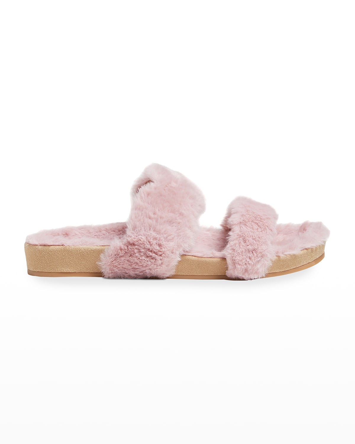 Jack Rogers Lauren Faux Fur Cozy Sandals In Blush