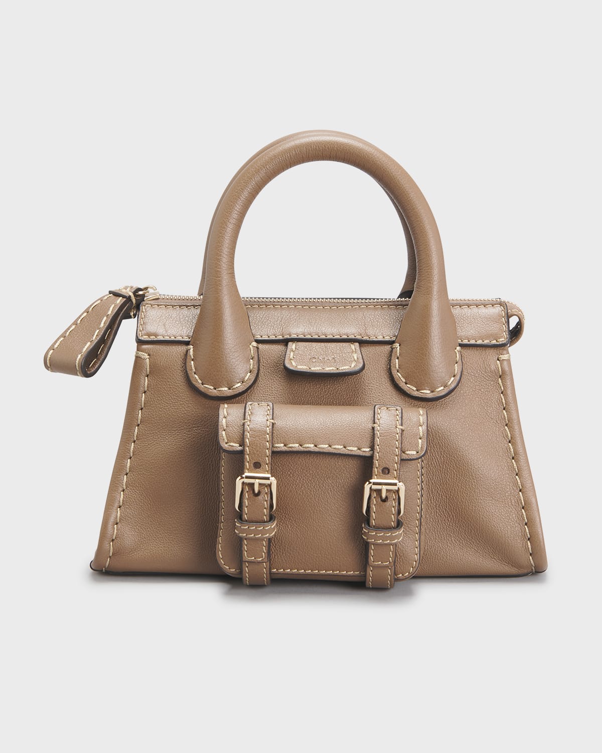 Chloé Edith Small Buffalo Leather Satchel Crossbody Bag In Army Green