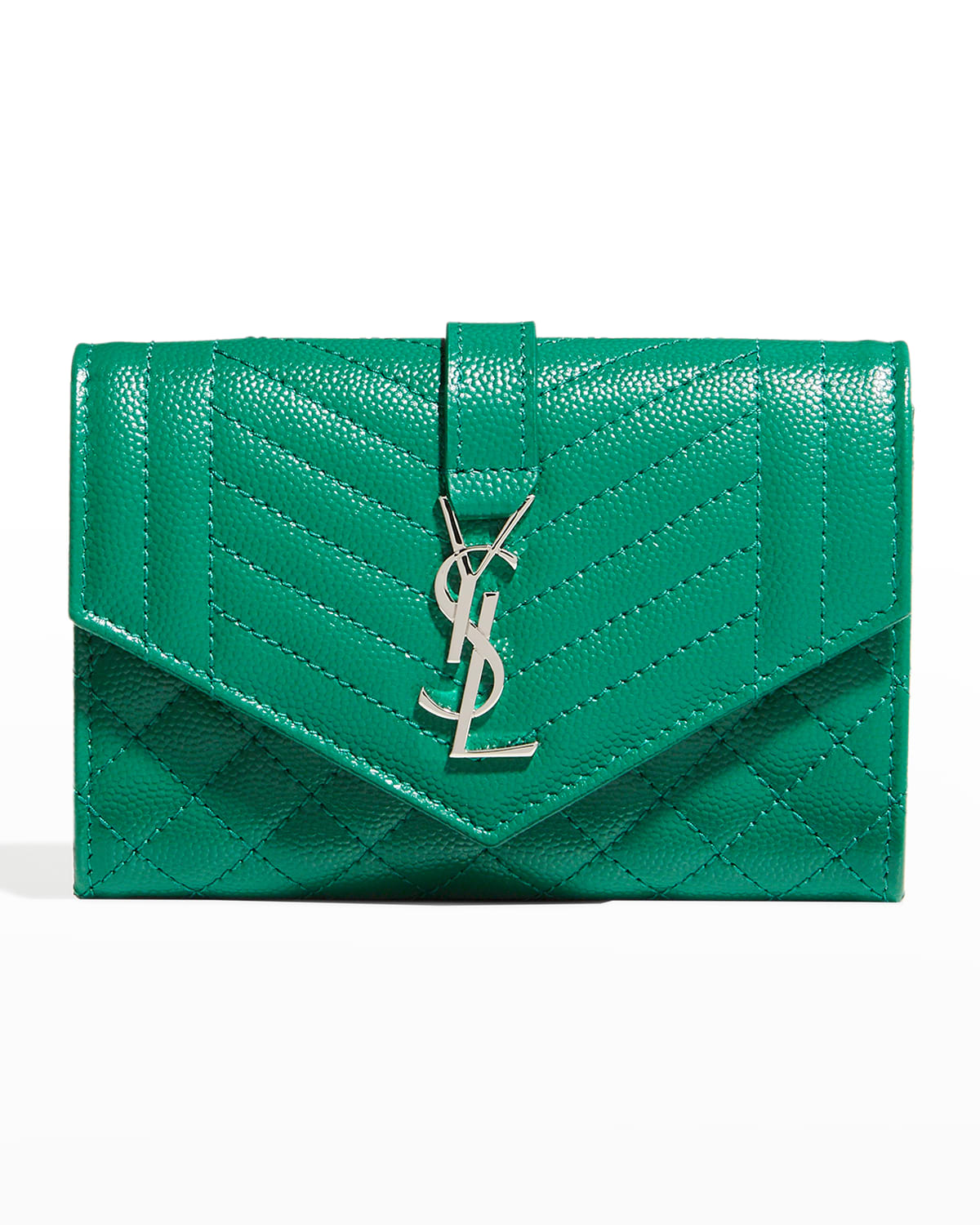 saint laurent green wallet