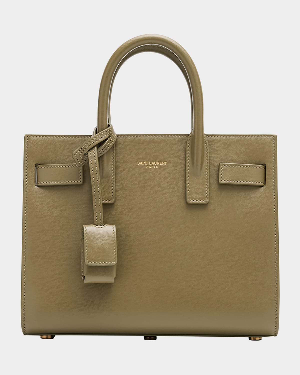 Saint Laurent Sac De Jour Nano Top-handle Bag In Smooth Leather In Green
