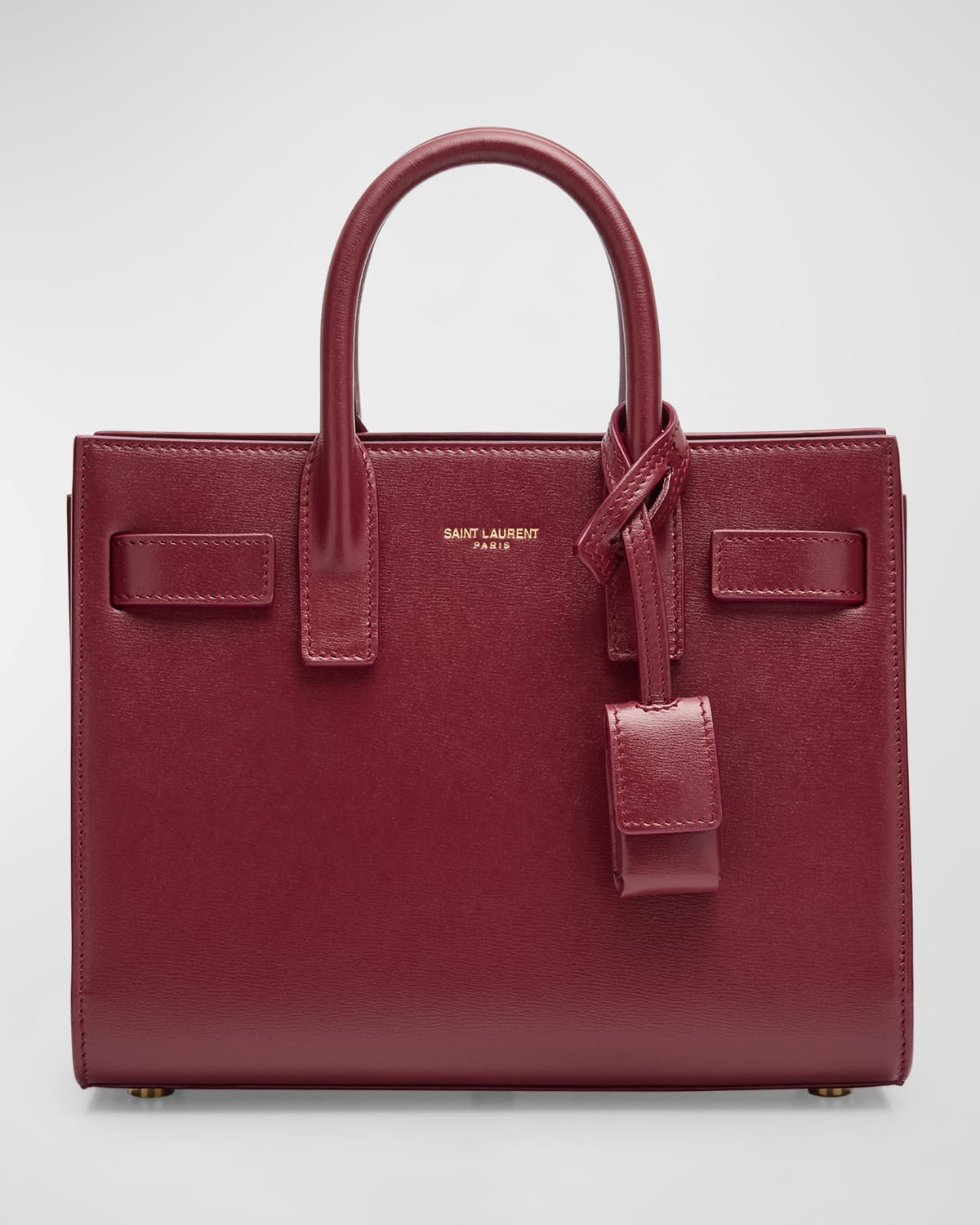 Saint Laurent Sac De Jour Nano Top-handle Bag In Smooth Leather In Wine