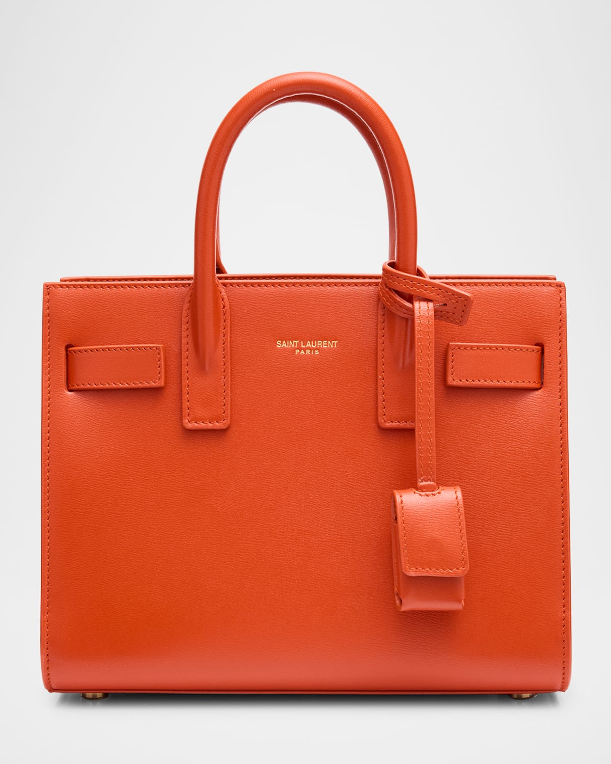 Saint Laurent Sac De Jour Nano Top-handle Bag In Smooth Leather In Orange