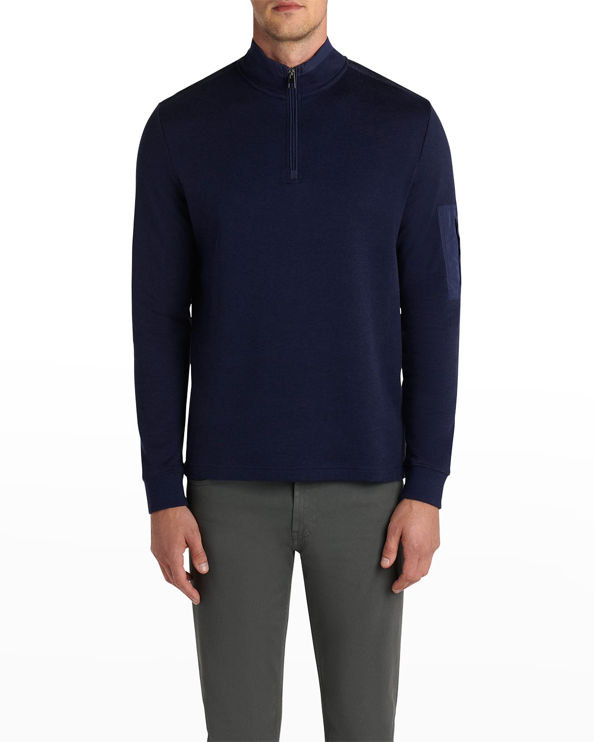 Bugatchi Mens Long Sleeve 1/4 Zip Pullover Sweatshirt