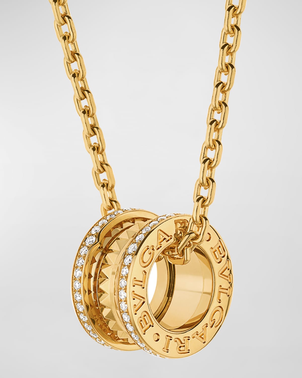 B.Zero1 Pendant Necklace in Yellow Gold and Diamonds, 24