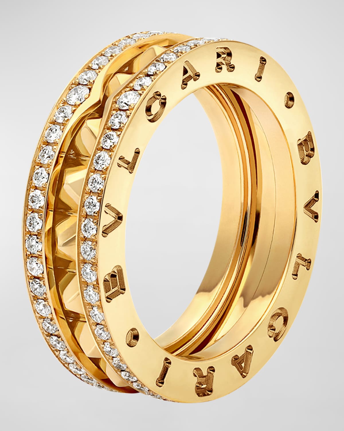 B.Zero1 Yellow Gold Diamond Edge Ring, Size 51