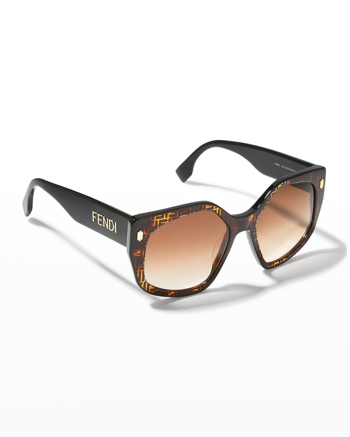 Fendi Geometric Square Acetate Sunglasses In Havana/brown