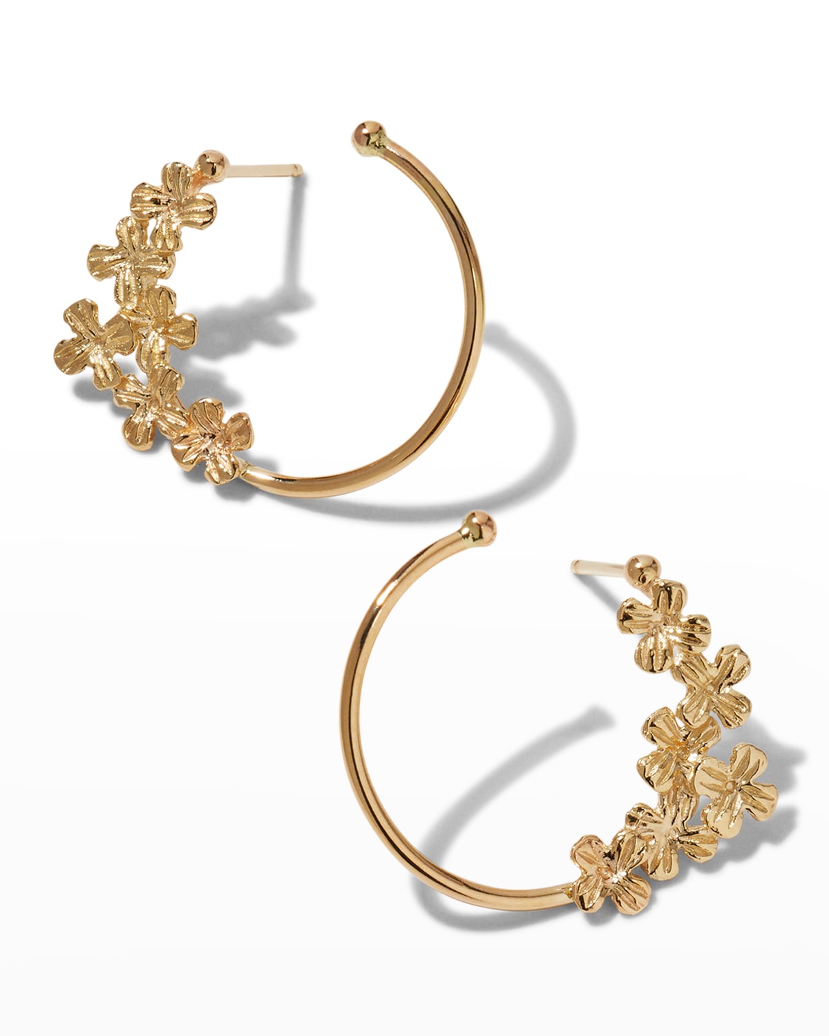 Poppy Finch Gold Blossom Circle Earrings