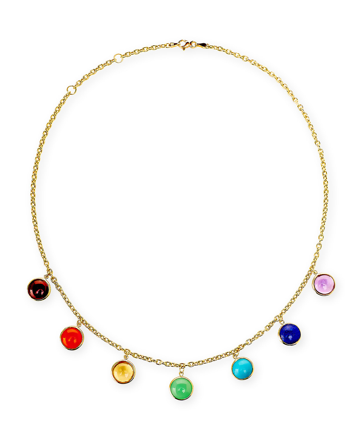 Syna 18k Seven Chakra Charm Necklace With 10mm Discs
