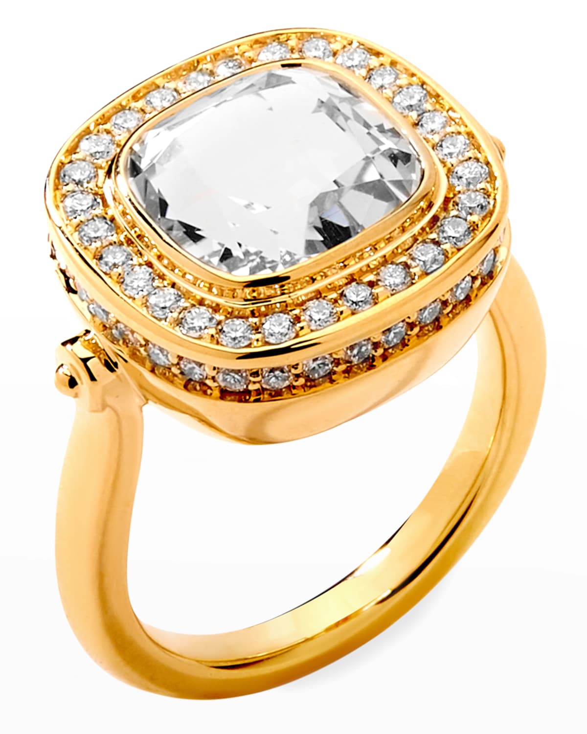 Syna 18k Mogul Rock Crystal And Diamond Ring