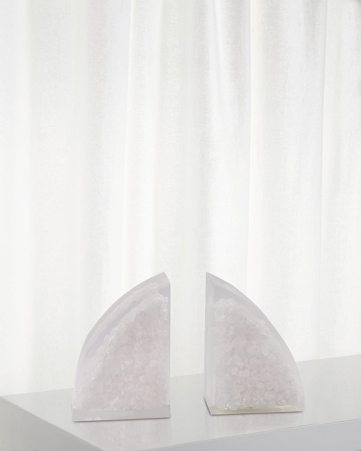 Port 68 Stoneridge Moon Bookends In White