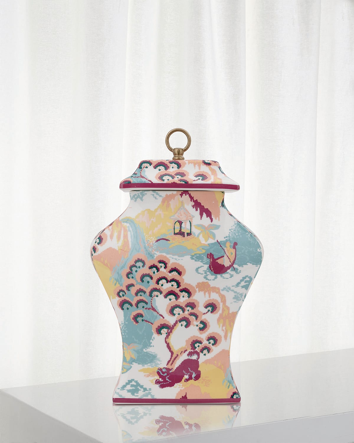 Port 68 Madcap Cottage Canton Jar In Coral In Coral