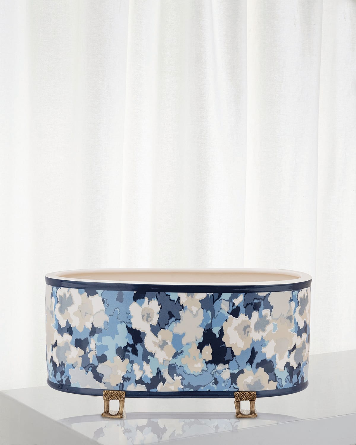 Shop Port 68 Rousham Oval Planter In Blue